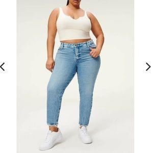 NWT! Good American Good Vintage | Low Natural Fray • Blue 871 • Size 16